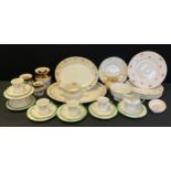 Mid century ceramics - late Foley Shelley tea set for five tea cups and saucers, five conforming