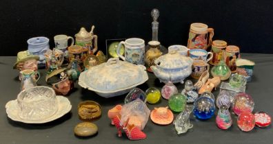 Ceramics & Glass - paperweights, Caithness glass etc, Royal Doulton character jugs; others;