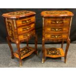 A pair of reproduction Louis XVI style side cabinets, 79cm high x 45cm wide x 35cm deep, (2).