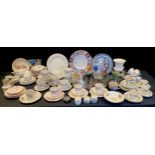 Ceramics - a Royal Crown Derby tea service for two, three Wileman and Co trios, pattern no. 5024,