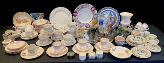 Ceramics - a Royal Crown Derby tea service for two, three Wileman and Co trios, pattern no. 5024,