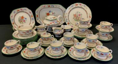 A Copeland Spode ‘Chinese Rose’ tea service for twelve including tea pot, sugar bowl and milk,