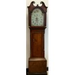 An early ninetieth century 8 day longcase, marked H Holiwell of Wirksworth, oak mahogany crossbanded