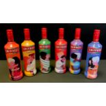 Smirnov Vodka, Pride Limited edition six bottle set, Choose Love, each with different coloured and