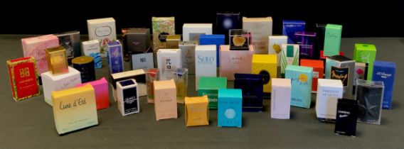 A large selection of perfume samples in original boxes; including Lancôme, Givenchy and Gianni
