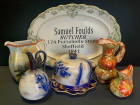 A Victorian advertising meat plate, the centre marked Samuel Foulds, Butcher, 126 Portobello