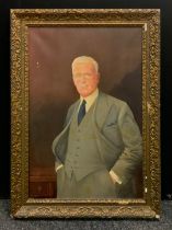 J.H. Hutchings, Portrait of Wilfred Hill, founder of Chemeco and inventor of Bryl cream, signed