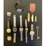 Vintage Wristwatches - Sekonda automatic 21 jewel wristwatch, another tank cased, Fleca Air
