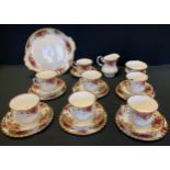 A Royal Albert Old Country Rose pattern tea set, for six inc cups, saucers, side plates etc