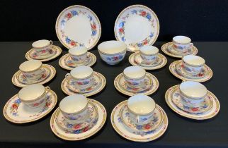 A Hammersley floral decorated tea set for eleven with some spares, pattern number E293 qty.