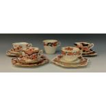 Wileman and co 'Japan' pattern, no.3632, jubilee flute moustache cup, c.1886; a group of four tea