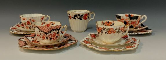 Wileman and co 'Japan' pattern, no.3632, jubilee flute moustache cup, c.1886; a group of four tea