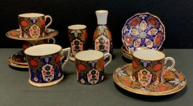 Lynton Hamilton coffee set for three including three coffee cups and saucers, trinket tray, bud