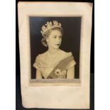 H.M Queen Elizabeth II large presentation portrait photograph by Dorothy Wilding. Her Late Majesty