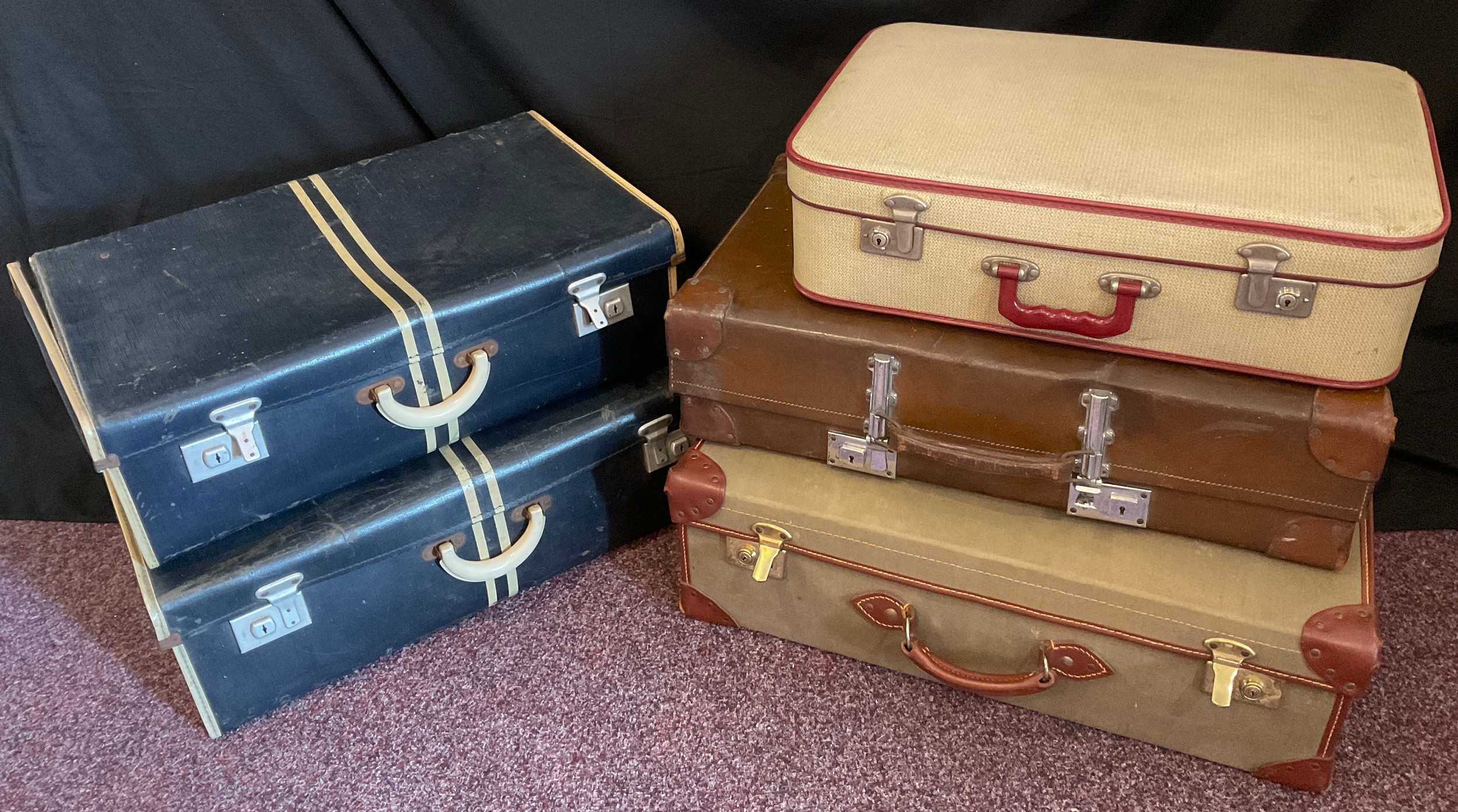 Vintage Suitcases/Luggage inc Revelation brown leather, Canvas, Cheney etc, (5) - Image 2 of 2