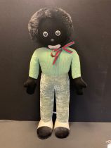 A large Merrythought standing Go**y soft toy, green striped top, velvet trousers, label to leg, 98cm