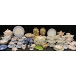 Ceramics - A Royal Doulton blue banded tea and dinner service for four including four tea cups and