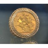 A Victorian sovereign ring, 1898, Melbourne mint, later 9ct gold shank, size O, 15.6g gross