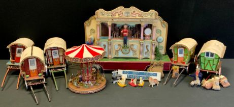 A Scratch built wooden model of a Fairground Pipe Organ, cream pale blue and gilt, with an