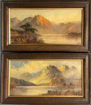 Joel Owen (British, fl. 1900-1930) A pair, Highland Landscapes at sunset, each signed, dated '29,