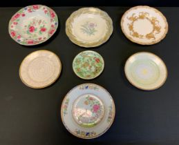 Ceramics - a Chinese famille rose plate, pair of Japanese plates, Coalport X721 cabinet plate,