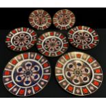 Royal Crown Derby - a pair of Old Imari, 1128 pattern, cabinet plates, 27cm diameter; and a