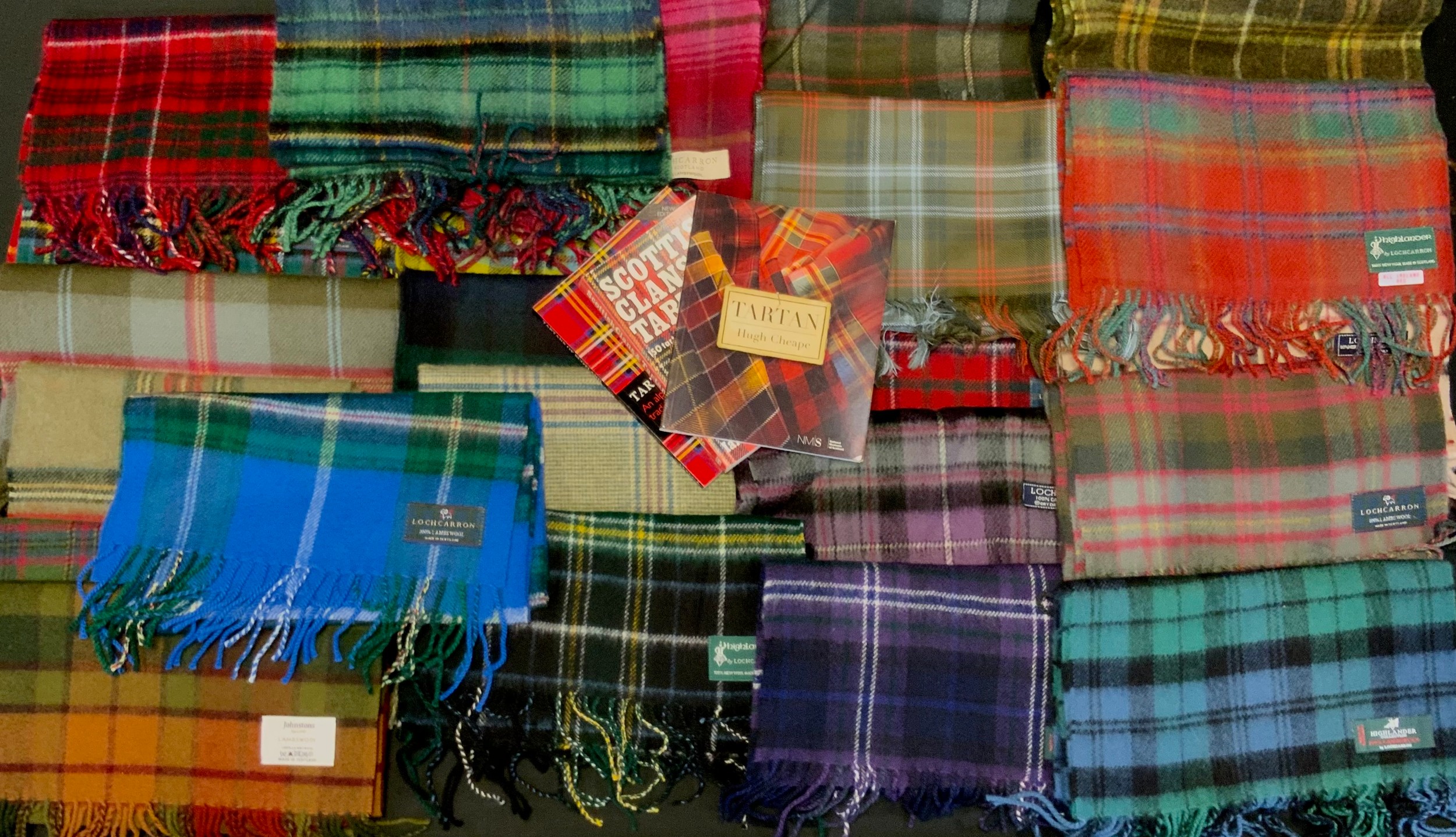 Traditional Fashions - Scarves - various traditional Tartan pattern wool, and lambs wool,