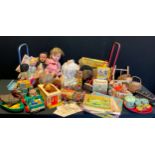 Toys and Games - Tri ang Baby walker, Deans donkey Walker, pocket chess and checkers, Play family