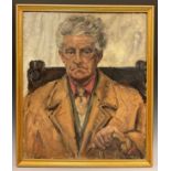 English school, mid 20th century, A Stoic Soul - Portrait of an Elderly Gentleman, oil on board,