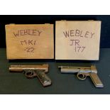 A Webley 'Junior' .177 calibre air pistol, top lever action, metal grips, marked The Webley