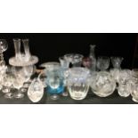 A quantity of cut and pressed glass, including Royal Brierly, Stuart crystal; etc