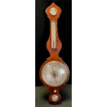 A Rossi & Co Salop, mahogany banjo barometer, silvered scale and register, ivorine adjuster, 102cm