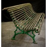 A Victorian Coalbrookdale style cast iron park bench, ‘naturalistic branches’ design cast iron