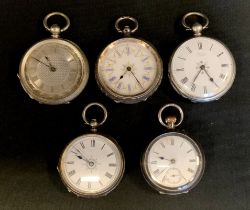 Watches - a continental 935 silver open face pocket watch, white enamel dial, floral case; another