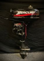 A Mercury 2.5M model, 2.5hp, 2-stroke outboard petrol engine.