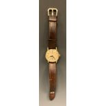 Smiths - British Rail De luxe mid 20th century 9ct gold cased wristwatch, silvered dial, Arabic