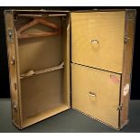 Vintage luggage - a Victor travel wardrobe trunk, 25cm high x 86.5cm wide x 51cm deep.