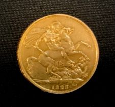 UNITED KINGDOM. George IV, 1820-30. Gold 2 pounds (double sovereign), 1823. Royal Mint. Bare head of