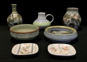 Denby Stoneware - Glyn Colledge design vases, bowls etc , patterns include, Glynbourn, Leaf, Green