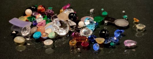 Loose Gemstones, assorted inc opalite, quartz, topaz, citrine, etc, assorted shapes and sizes,