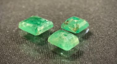 Loose Gemstones, three step and emerald cut emeralds, total estimated stone weight approx 4.14ct.