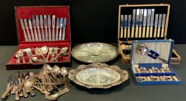 A Silver plated Kings pattern canteen for six, other Insignia plate flatware etc, Falstaff plate