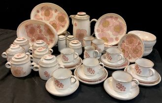 A Denby pottery Gypsy pattern dinner and tea set, inc six oval dinner plates, six cups & saucers,
