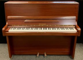 A Welmar mahogany upright piano, serial number 80103 for 1980 date of manufacture,121cm high x 142cm