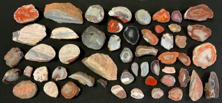 Geological interest - a collection of polished Agate sections, stones, and slices, various sizes and