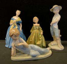 A Royal Worcester figure, Grandmothers Dress; others Royla Doulton Adrienne, Hn 2304; Nao