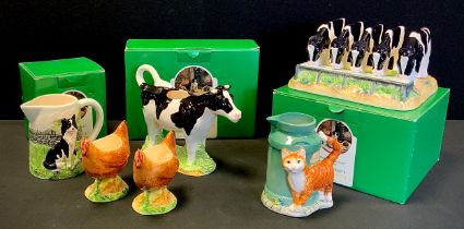 A Border Fine Arts James Herriot's Country Kitchen Five Calves toast rack; others Cow Creamer,