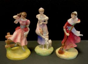 Three Royal Doulton figures of the Seasons, Spring, Hn2085, Summer Hn 2086, Autumn Hn 2087 (3)