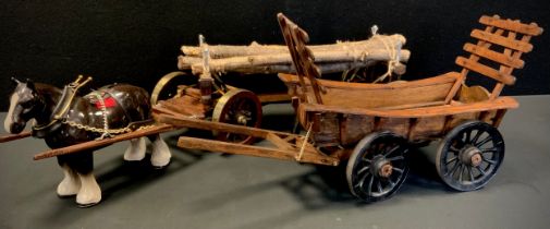 A scratch built replica of a logging wagon, as used for the trees for HMS Victory, adjustable