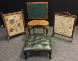 An Edwardian campaign games table, 68.5cm high x 61.5cm wide x 50.5cm; an early 20th century oak